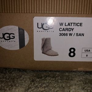 UGG Lattice Cardy Knit Flat Boot Natural Sand w/ Box/Certificate Authenticity